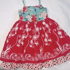 Moxie & Mabel Pink and Blue Floral Dress 2T
